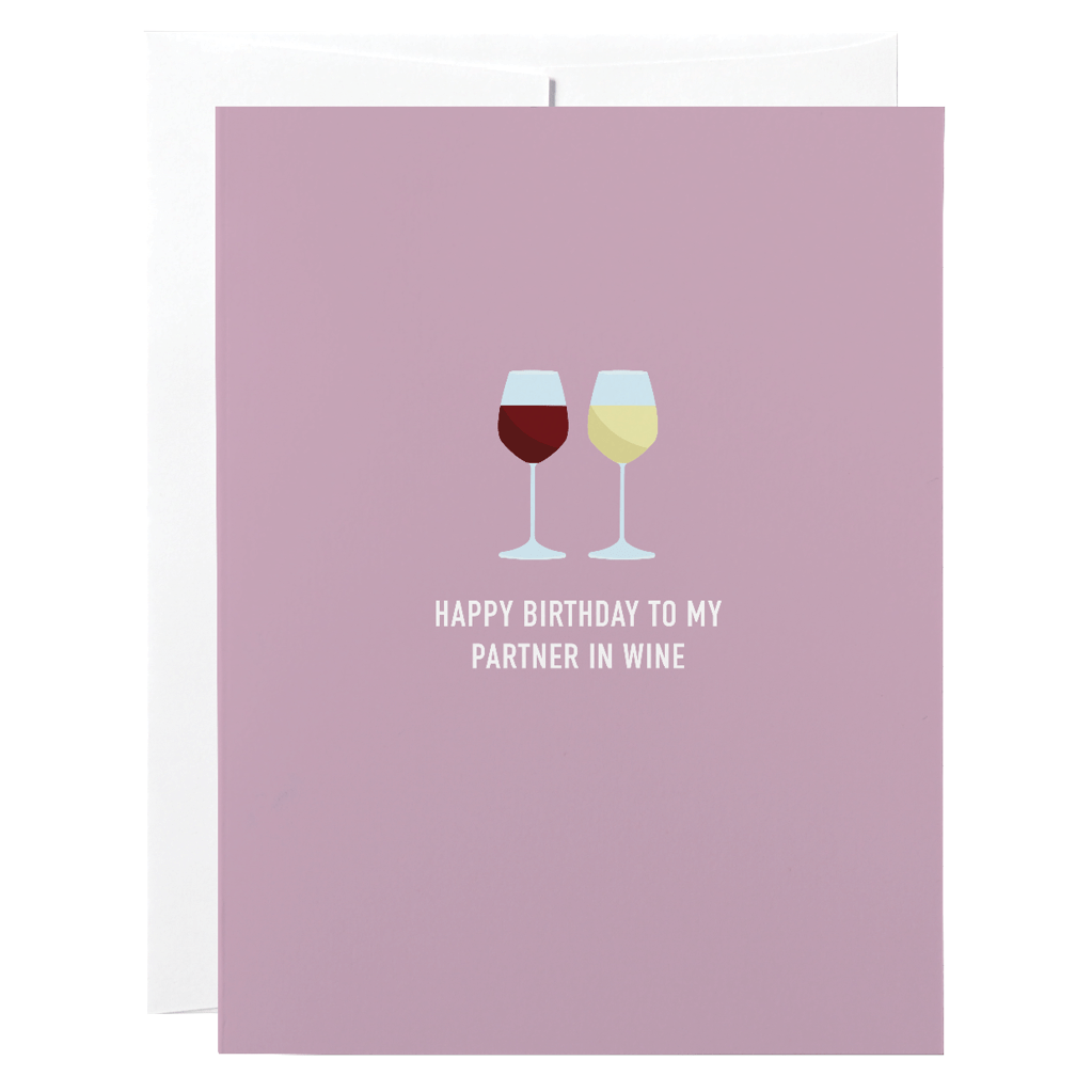 Card - Birthday partner in wine - Cheerfetti Gift Co.