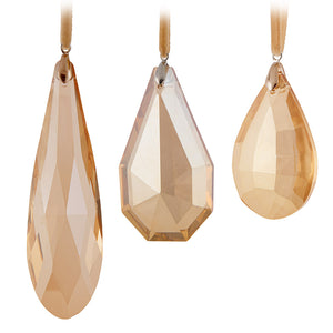 Glass ornament - slim cut amber