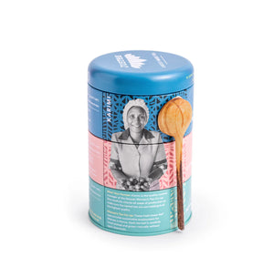Justea Herbal Tea Trio back of tea tin