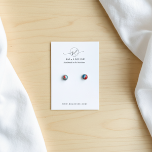 Nova Scotia stud earrings on table