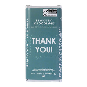 peace by chocolate thank you chocolate bar teal