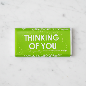 Peace by Chocolate Thinking of You chocolate bar on counter