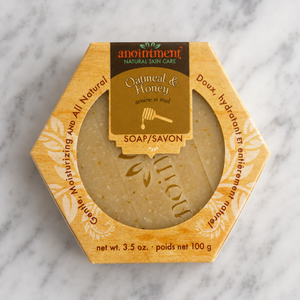 Anointment Oatmeal and Honey Soap with marble background