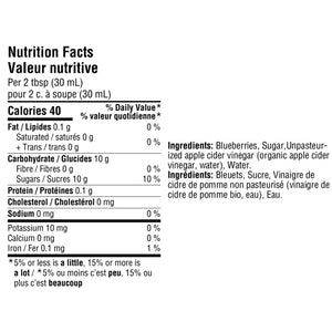 Blueberry Cider Reduction Lupin nutrition facts