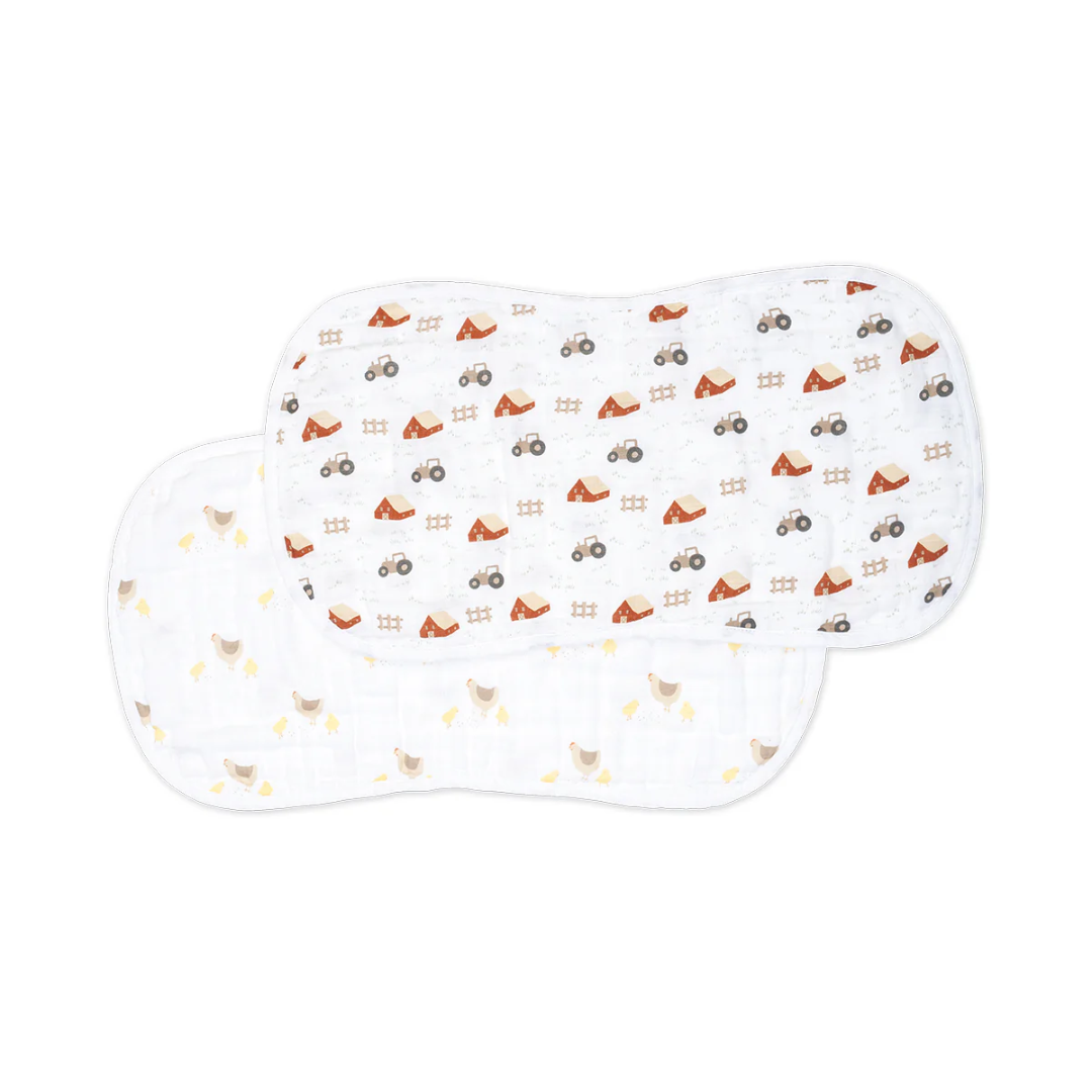 Lulujo burp cloths farm and chicks