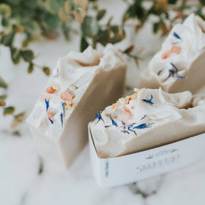 Coastal Breeze Soap by Suntree Soaps detailed view of top of soaps