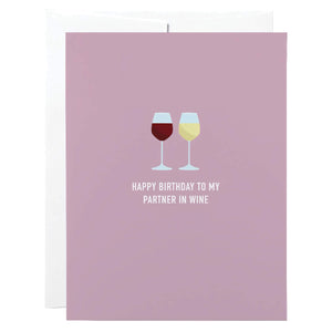 Card - Birthday partner in wine - Cheerfetti Gift Co.