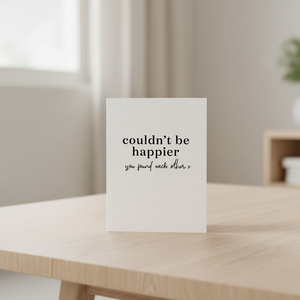 Wrinkle and Crease Couldn't Be Happier Card on table