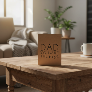 Dad You Are The Best Card Wrinkle and Crease on coffee table