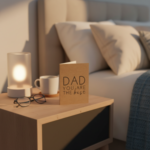 Dad You Are The Best Card Wrinkle and Crease on nightstand