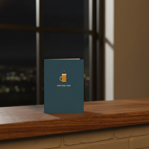 Classy Cards Happy Beer-thday Card on ledge by window