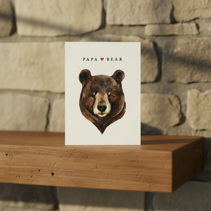 Papa Bear card Pretty by Her on mantle