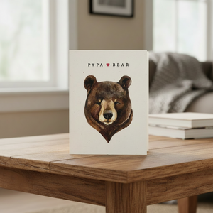 Papa Bear card Pretty by Her on coffee table