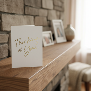 Thinking of You Card Wrinkle and Crease on mantle