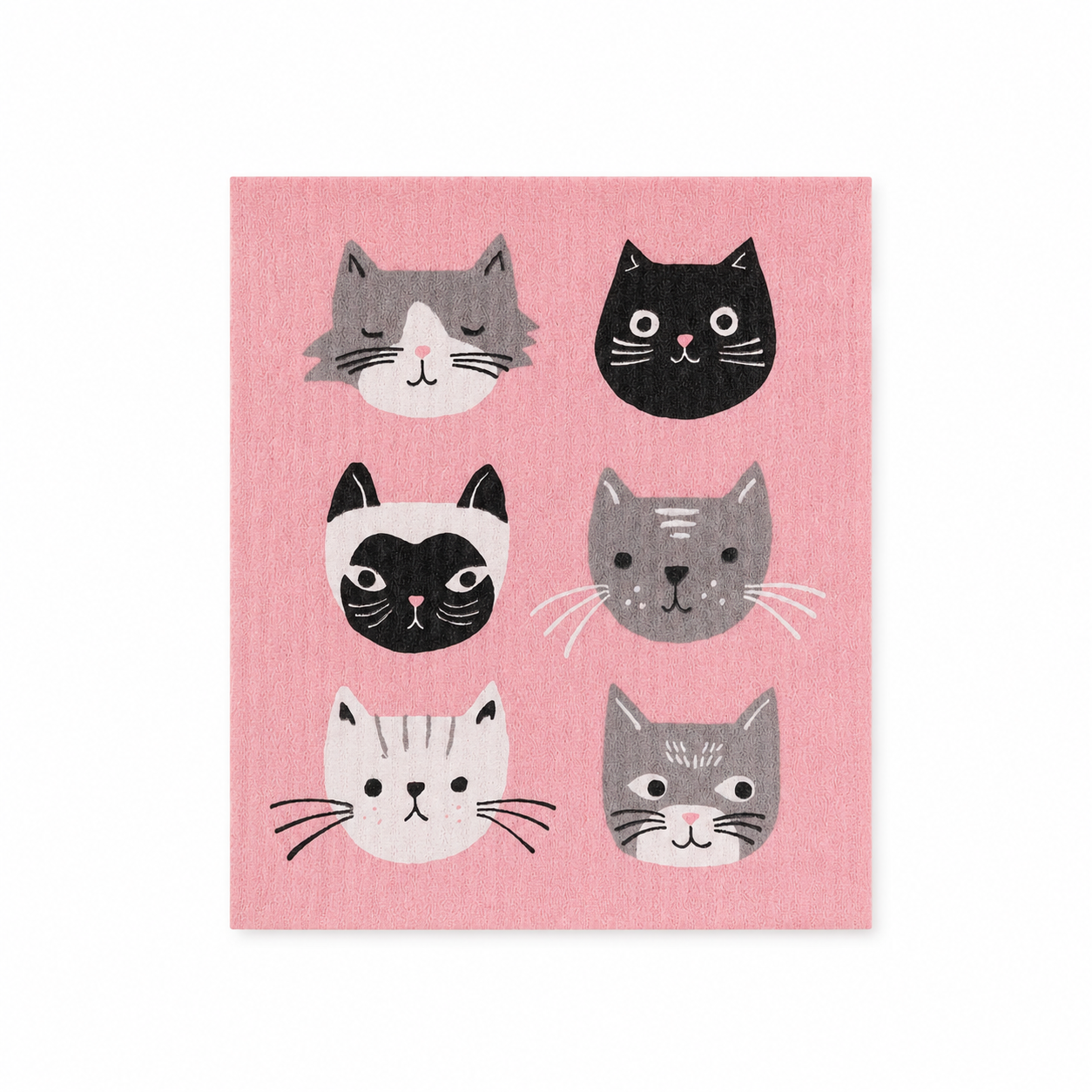 Cats Meow Swedish dishcloth against white background