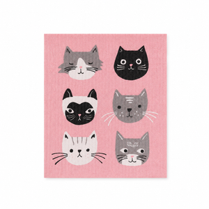 Cats Meow Swedish dishcloth against white background
