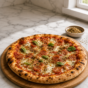 Pizza and pasta spice blend Axe to Grind on a pizza