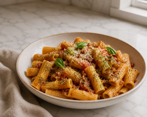 Pizza and pasta spice blend Axe to Grind on a pasta