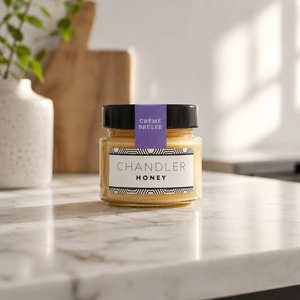Chandler Honey Créme Brûlée Honey on counter