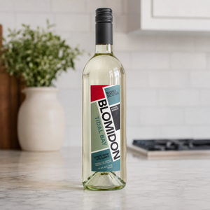 Blomidon Tidal Bay White Wine on kitchen counter