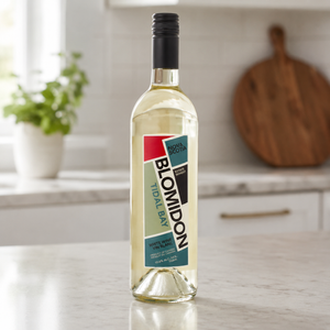 Blomidon Tidal Bay White Wine on kitchen island