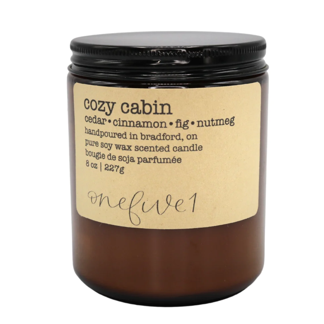 Cozy cabin soy candle onefive1