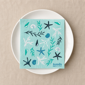 Ecologie Swedish dishcloth coastal treasures on plate