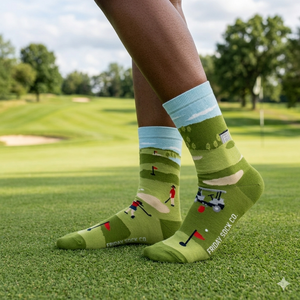 Friday Sock Co Women's Golf Socks woman wearing on golf course