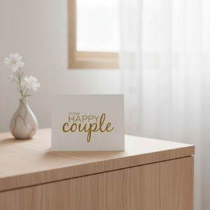 Happy Couple Card Wrinkle and Crease on end table