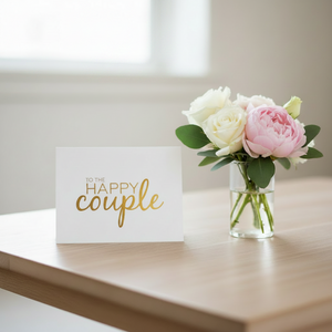 Happy Couple Card Wrinkle and Crease with flowers