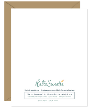 Hello Sweetie back of card
