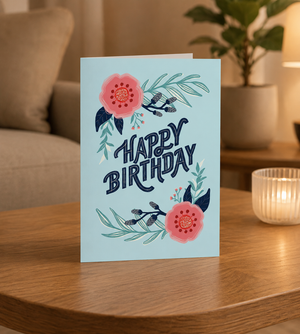 Hello Sweetie Happy Birthday Card on coffee table