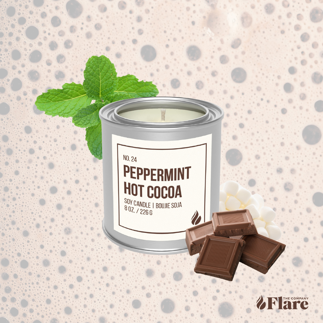 Peppermint hot cocoa Canadian soy candle