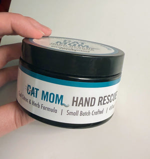 Cat Mom hand cream by Walton Wood Farm side label