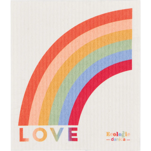 Rainbow love is love Swedish dishcloth Ecologie