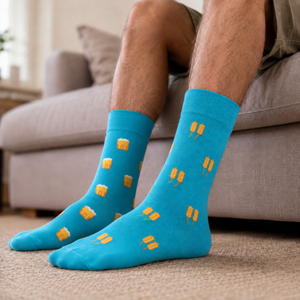 Men's Beer & Barley socks Friday Sock Co  on men's feet