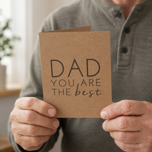 Dad You Are The Best Card Wrinkle and Crease in man's hands