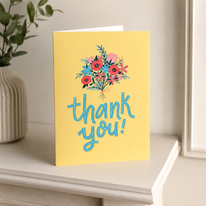 Hello Sweetie Floral Thank You Card on shelf