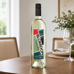 Blomidon Tidal Bay White Wine on dining room table