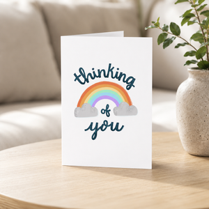 Thinking of You Card Hello Sweetie on coffee table