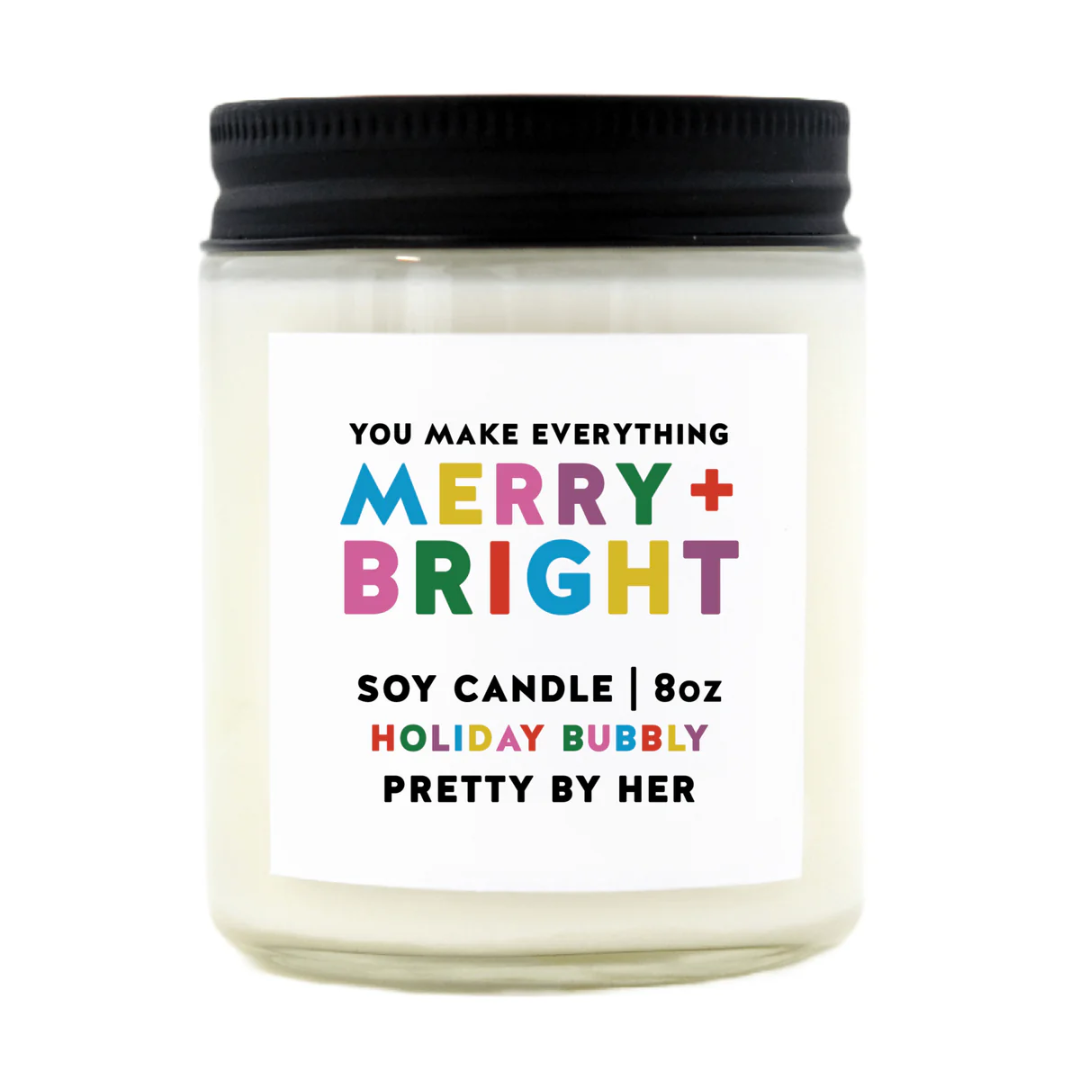 Merry and Bright soy candle Pretty by Her