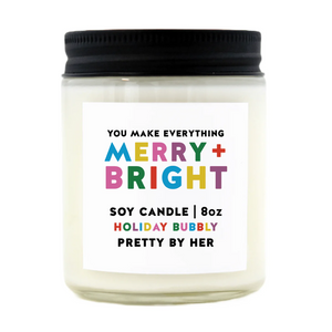 Merry and Bright soy candle Pretty by Her