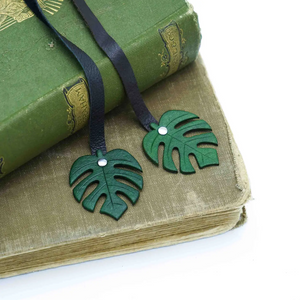 Bookmark - Recycled Leather - Monstera Leaf