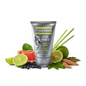 Nova Scotia Fisherman Deck Hands Hand Cream displayed with fruit