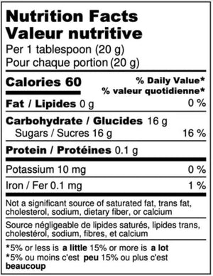 Chandler Honey Créme Brûlée Honey nutrition facts