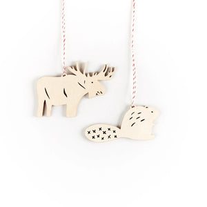 Light + Paper Beaver and Moose Ornaments