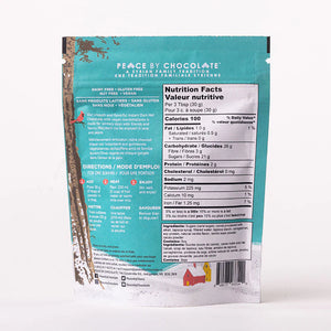 Peace by Chocolate Dark Hot Chocolate back of package