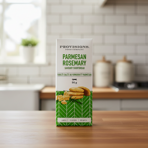 Provisions Parmesan Rosemary Shortbread on kitchen counter