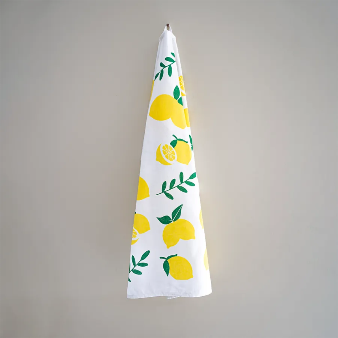 Plantish lemon tea towel