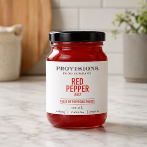 Provisions Red Pepper Jelly on kitchen counter